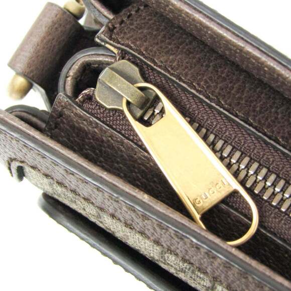 GUCCI Authentic Brown Leather Shoulder Bag - Picture 10 of 15